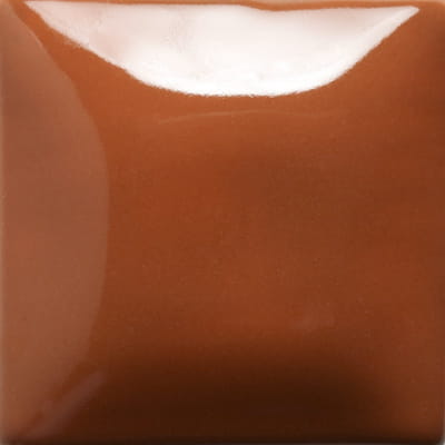 Mayco Stroke & Coat KSC25 Crackerjack Brown – szkliwo ceramiczne, błyszcząca próbka w ciepłym brązowo-karmelowym kolorze