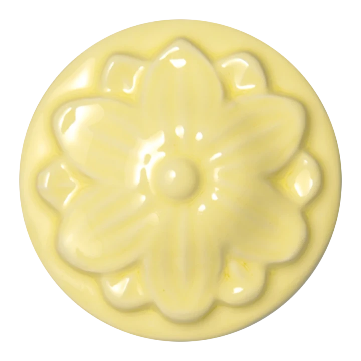 Szkliwo Colorobbia Bellissimo B937 Banana Cream - próbka wypalonego szkliwa