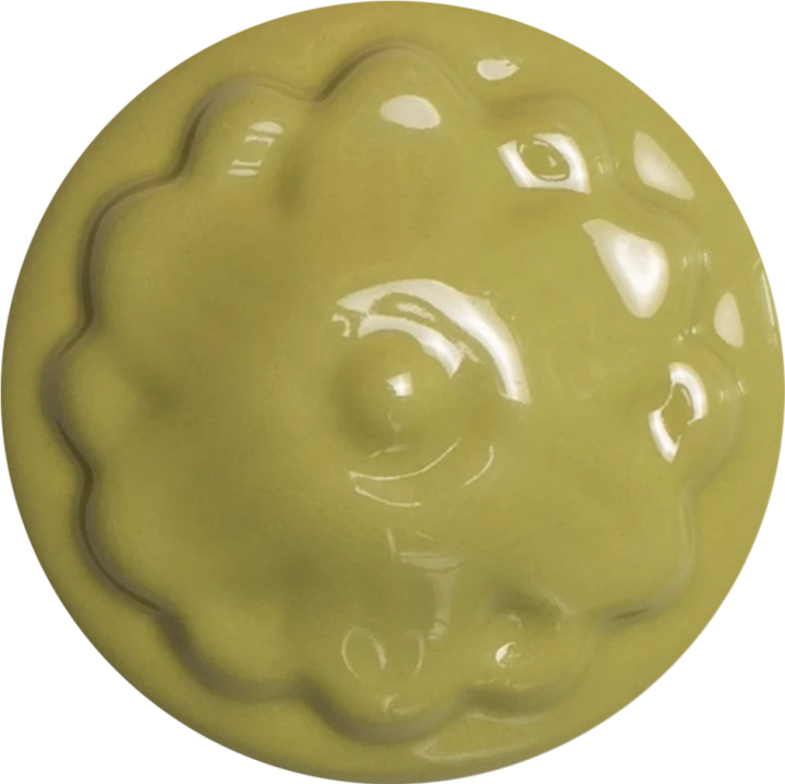 Szkliwo Colorobbia Bellissimo B981 Pea Soup - próbka wypalonego szkliwa