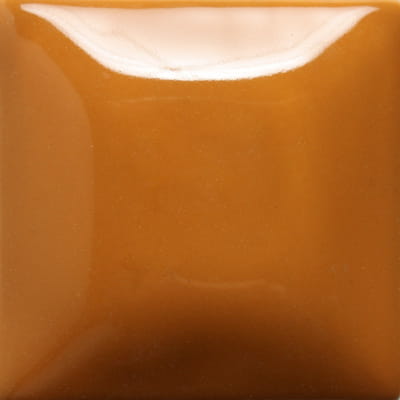 Mayco Stroke & Coat HSC5 Tiger Tail – szkliwo ceramiczne, błyszcząca próbka w kolorze głębokiego bursztynu