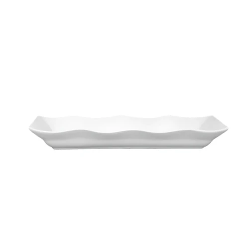 Patera biskwitowa Onda prostokątna z falistym brzegiem 16 x 31 cm