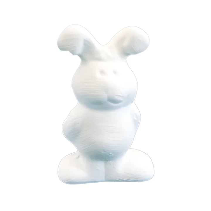 Naklejka biskwitowa 3D królik siedzący do dekorowania ceramiki