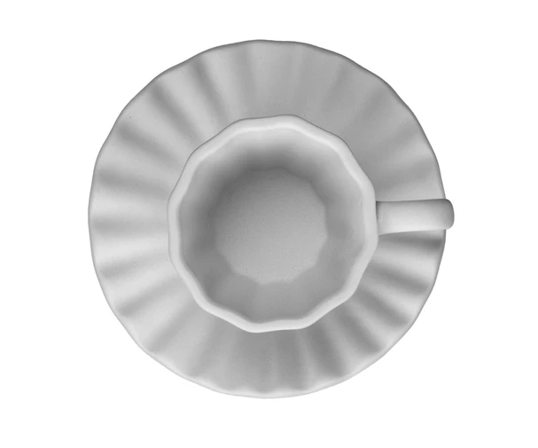 Kubek biskwitowy do szkliwienia Coffy Cup Wavy with Saucer ø 8/14,5 cm 50 ml – k — zdjęcie 2