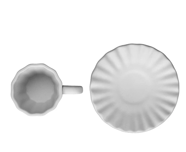Kubek biskwitowy do szkliwienia Coffy Cup Wavy with Saucer ø 8/14,5 cm 50 ml – k — zdjęcie 3