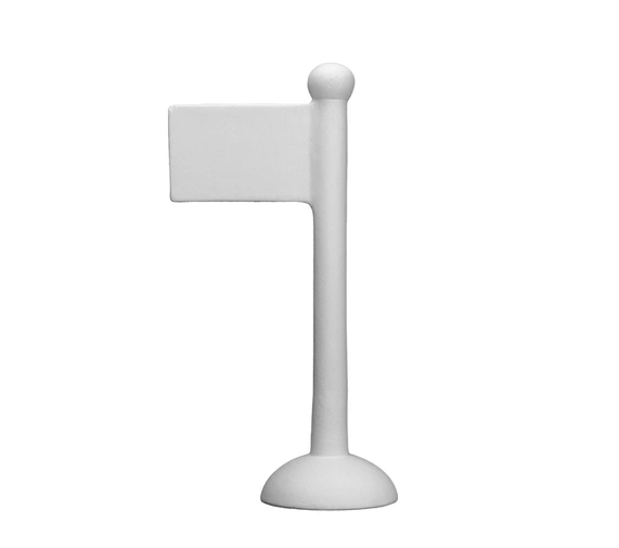Biskwitowa flaga stojąca do szkliwienia, wysokość 18 cm