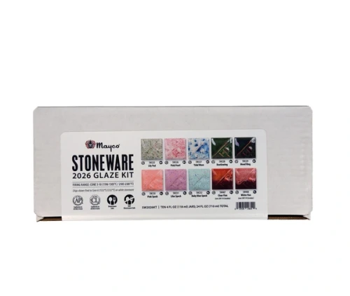 Zestaw szkliw kamionkowych Mayco Stoneware, 10 słoików po 118 ml